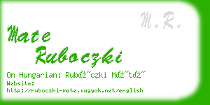 mate ruboczki business card